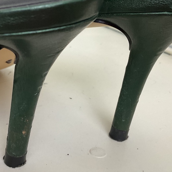 Gianni Bini Rossallio Dark Green Ruffle Sequin Mule Slip On Shoes sz 8 - Picture 12 of 15